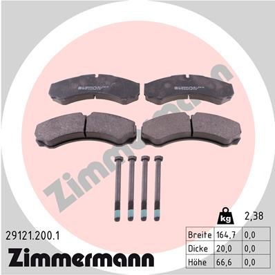 Brake Pad Set, disc brake ZIMMERMANN 29121.200.1