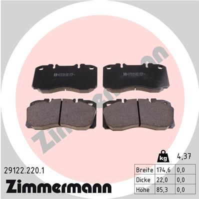 Brake Pad Set, disc brake ZIMMERMANN 29122.220.1