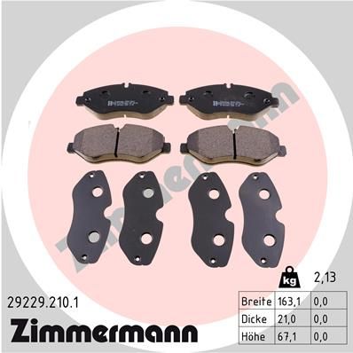 Brake Pad Set, disc brake ZIMMERMANN 29229.210.1