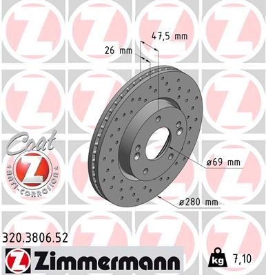 Brake Disc ZIMMERMANN 320.3806.52