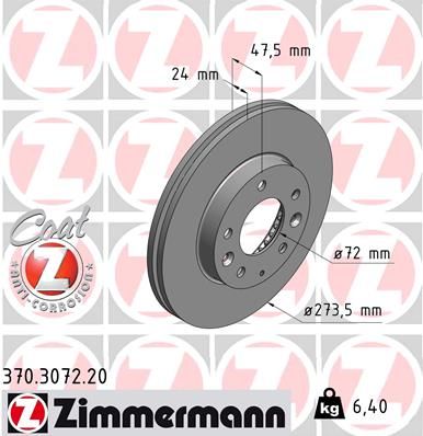 Brake Disc ZIMMERMANN 370.3072.20