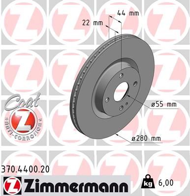 ZIMMERMANN 370.4400.20 Brake Disc