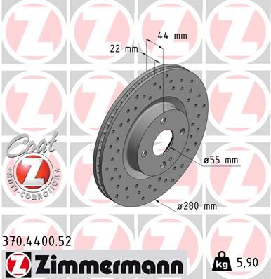 Brake Disc ZIMMERMANN 370.4400.52