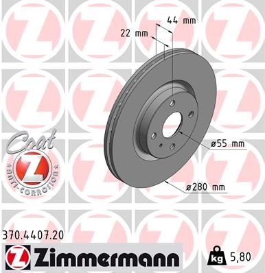 ZIMMERMANN 370.4407.20 Brake Disc