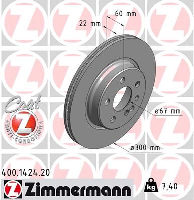 Brake Disc ZIMMERMANN 400.1424.20
