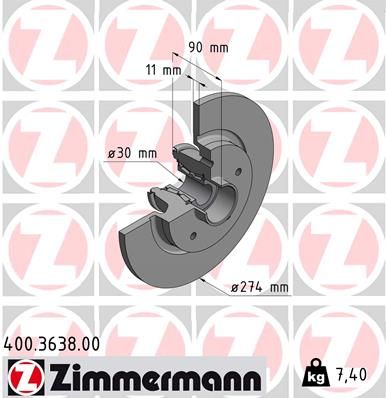 Brake Disc ZIMMERMANN 400.3638.00