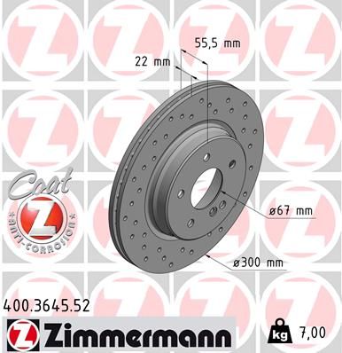 Brake Disc ZIMMERMANN 400.3645.52