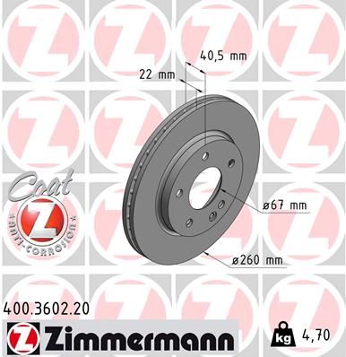 ZIMMERMANN 400.3602.20 Brake Disc