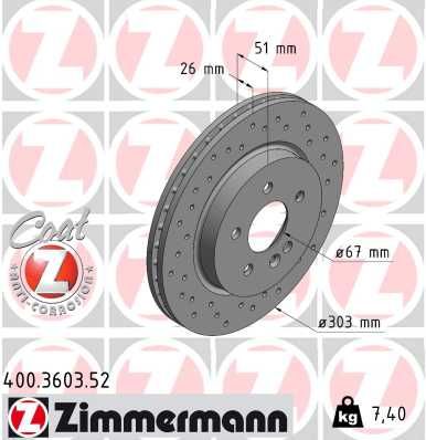 ZIMMERMANN 400.3603.52 Brake Disc