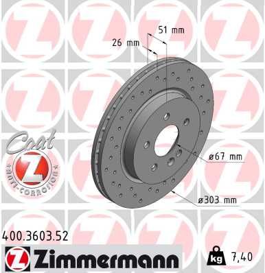 Brake Disc ZIMMERMANN 400.3603.52