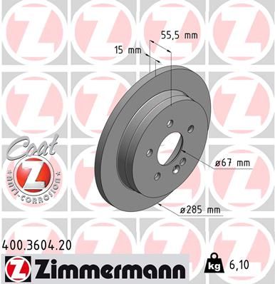 ZIMMERMANN 400.3604.20 Brake Disc