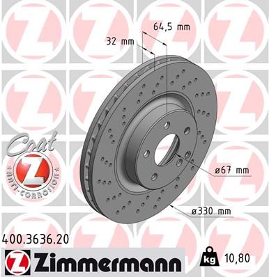 Brake Disc ZIMMERMANN 400.3636.20