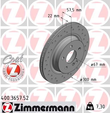 Brake Disc ZIMMERMANN 400.3657.52