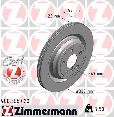 Brake Disc ZIMMERMANN 400.3687.20