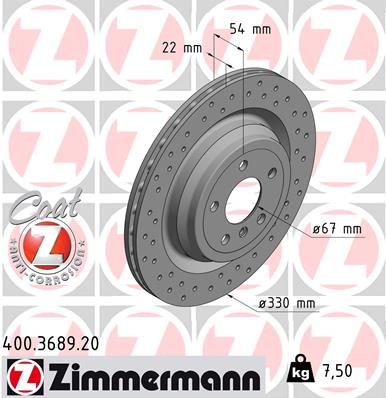 Brake Disc ZIMMERMANN 400.3689.20