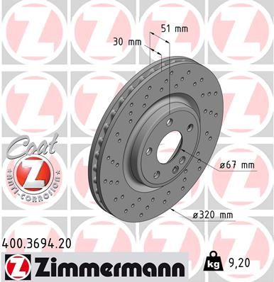 Brake Disc ZIMMERMANN 400.3694.20