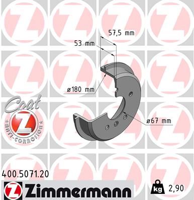 Brake Drum ZIMMERMANN 400.5071.20