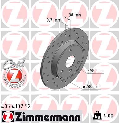 ZIMMERMANN 405.4102.52 Brake Disc