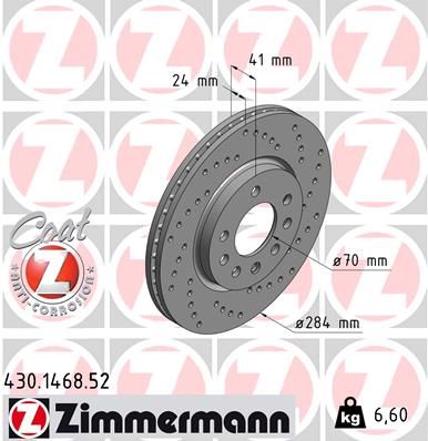 Brake Disc ZIMMERMANN 430.1468.52