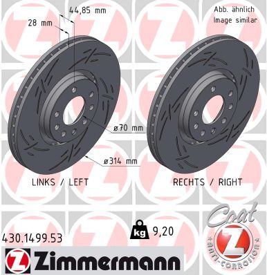 ZIMMERMANN 430.1499.53 Brake Disc