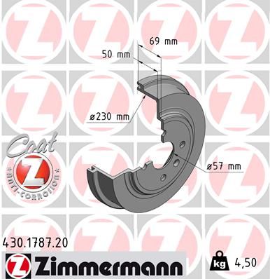 ZIMMERMANN 430.1787.20 Brake Drum