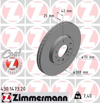 ZIMMERMANN 430.1473.20 Brake Disc