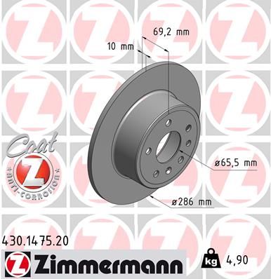 Brake Disc ZIMMERMANN 430.1475.20