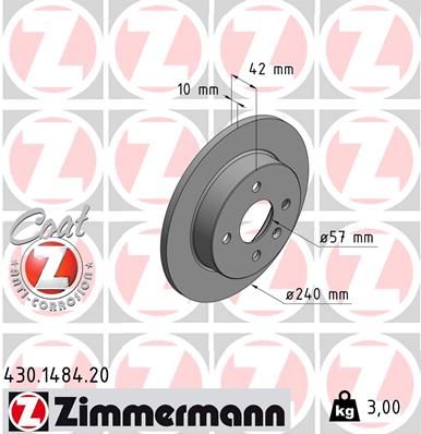 ZIMMERMANN 430.1484.20 Brake Disc