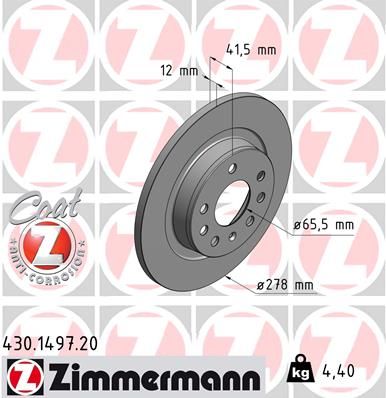 ZIMMERMANN 430.1497.20 Brake Disc