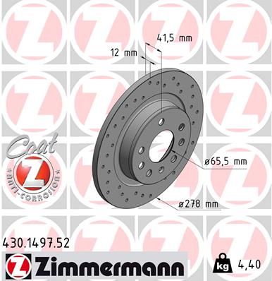 ZIMMERMANN 430.1497.52 Brake Disc