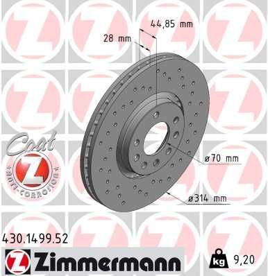 ZIMMERMANN 430.1499.52 Brake Disc