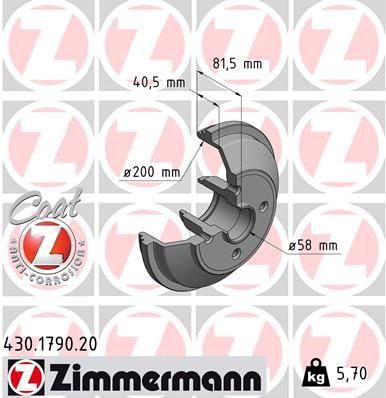 Brake Drum ZIMMERMANN 430.1790.20