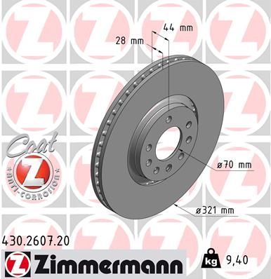 Brake Disc ZIMMERMANN 430.2607.20