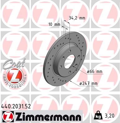 Brake Disc ZIMMERMANN 440.2031.52