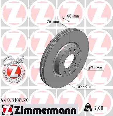 Brake Disc ZIMMERMANN 440.3108.20