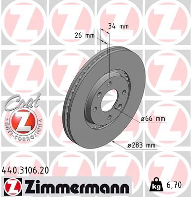 ZIMMERMANN 440.3106.20 Brake Disc