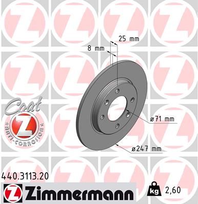 Brake Disc ZIMMERMANN 440.3113.20