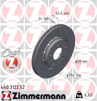 Brake Disc ZIMMERMANN 440.3122.52