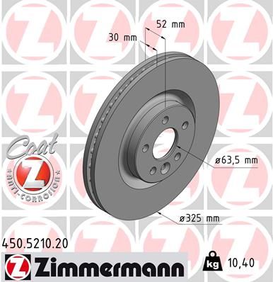 Brake Disc ZIMMERMANN 450.5210.20