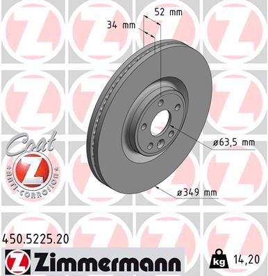 Brake Disc ZIMMERMANN 450.5225.20