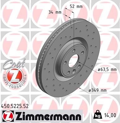 Brake Disc ZIMMERMANN 450.5225.52