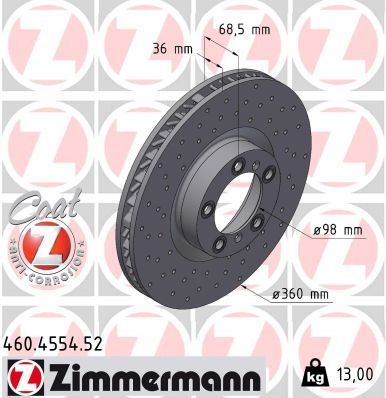 Brake Disc ZIMMERMANN 460.4554.52