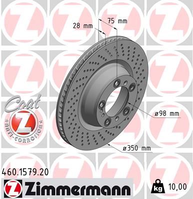 Brake Disc ZIMMERMANN 460.1579.20