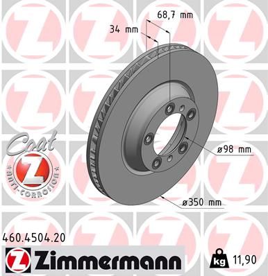 Brake Disc ZIMMERMANN 460.4504.20