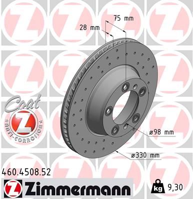 Brake Disc ZIMMERMANN 460.4508.52