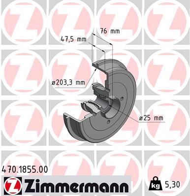 Brake Drum ZIMMERMANN 470.1855.00