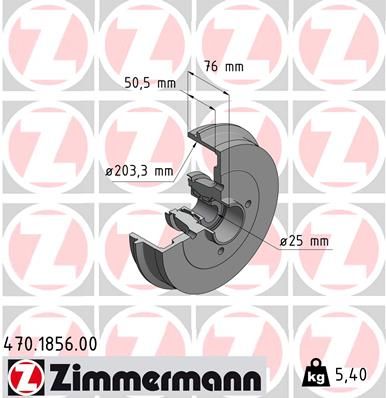 Brake Drum ZIMMERMANN 470.1856.00