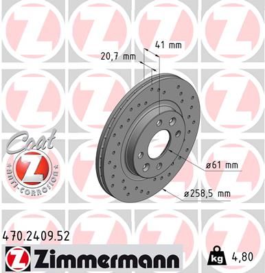 Brake Disc ZIMMERMANN 470.2409.52