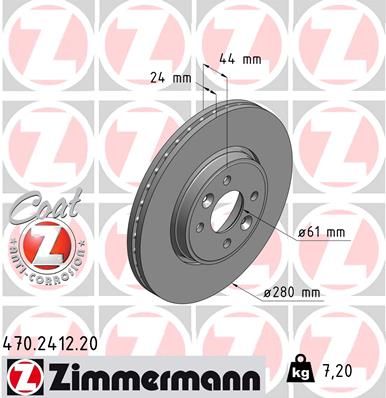 ZIMMERMANN 470.2412.20 Brake Disc