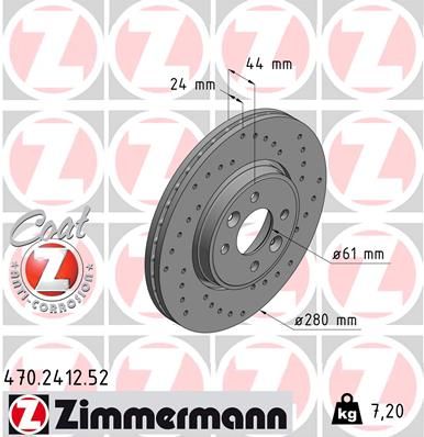 Brake Disc ZIMMERMANN 470.2412.52